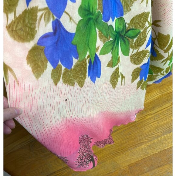 Wrap Sari Skirt Maxi Pink Reversible Chiffon Silk Blend Boho Gypsy Women 1 Sz - Picture 7 of 10